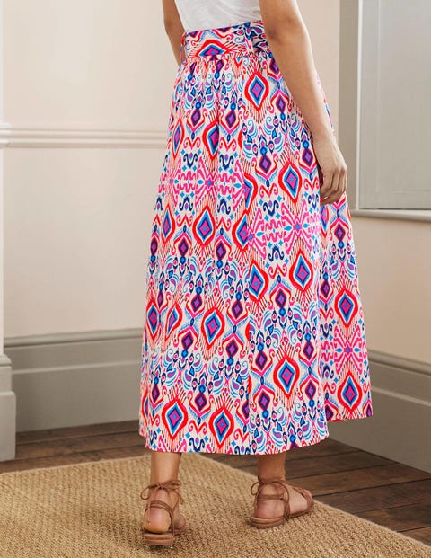 Rosemary Linen Midi Skirt Ikat Paradise Boden UK