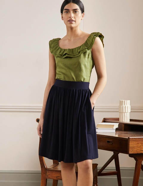 Pull On Mini - Navy Boden Jersey US Skirt |