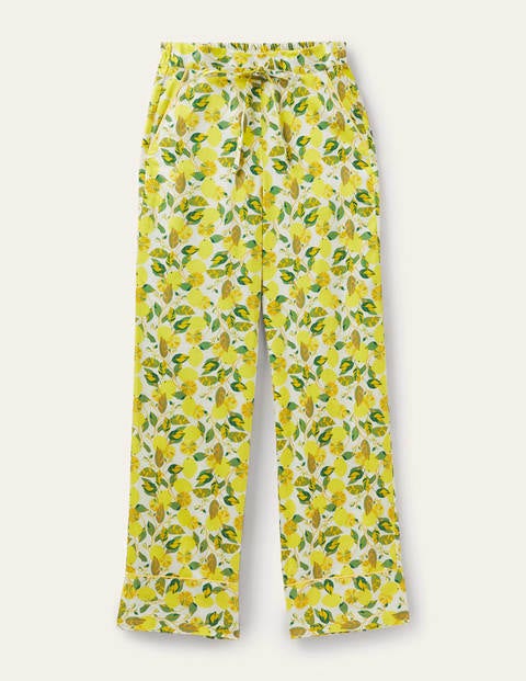 Cotton Pyjama Trousers Ivory, Lemon Vine Women Boden, Ivory, Lemon Vine