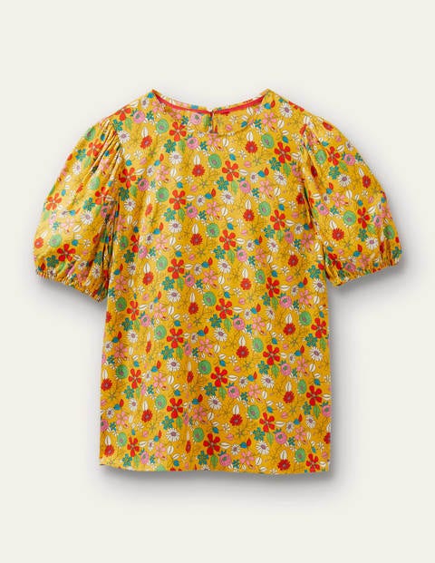 Adriana Puff Sleeve Top - Honeycomb, Ditsy Bloom | Boden US