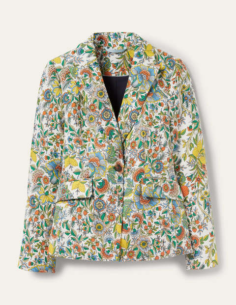 Carrie Textured Cotton Blazer - Ivory 