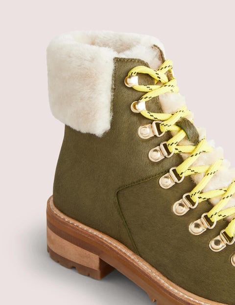 Lace-up Hiking Boots - Basil Green 