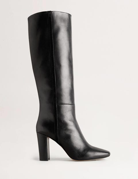 Knee High Leather Boots Black