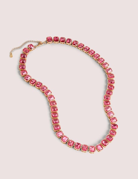 Long Jewelled Necklace Pink Women Boden