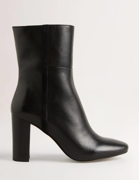 Leather Ankle Boots - Black | Boden US