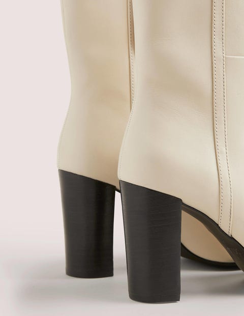 Leather Ankle Boots - Off White | Boden US