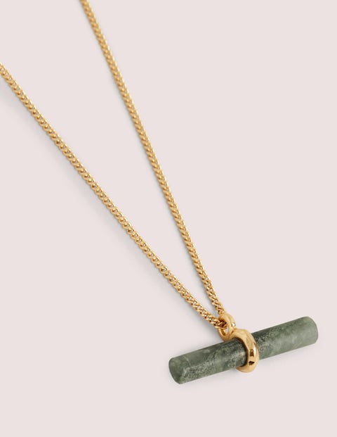 Semi Precious T Bar Necklace Jade Green Boden Uk