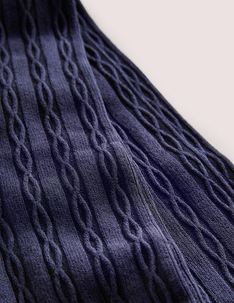 Navy Blue Knitted Cable Tights 1 Pack