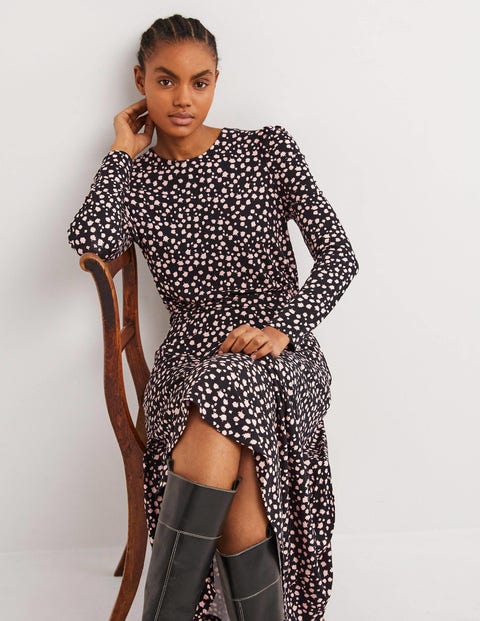 Puff Sleeve Jersey Dress