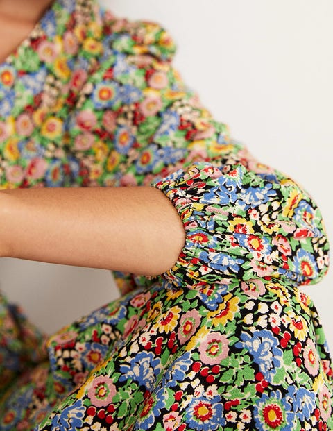 Empire Midi Tea Dress - Multi, Flora Illusion | Boden US