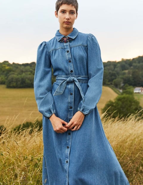 denim shift dress