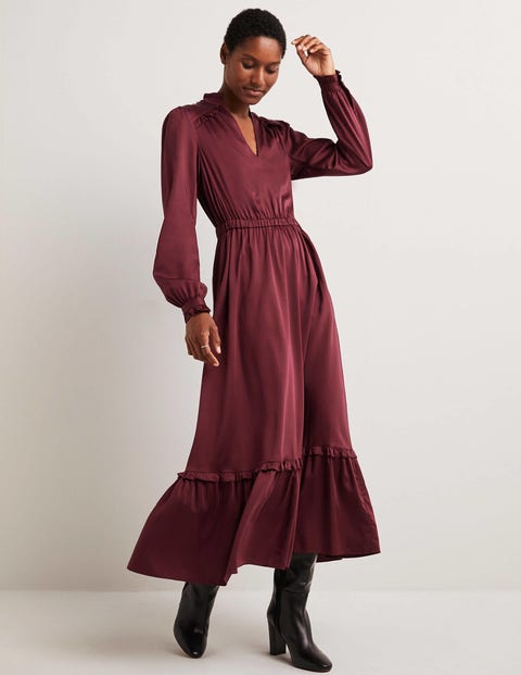 Robe satin plissée hotsell