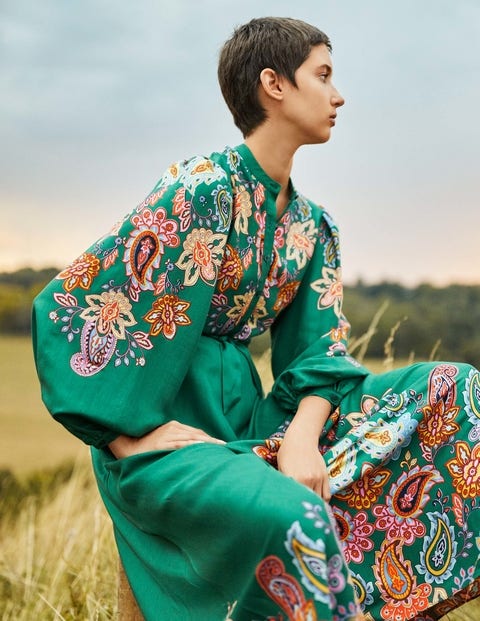 Blouson Sleeve Midi Dress - Trekking 