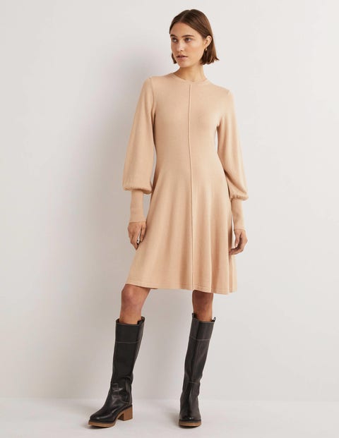 Mini Fit & Flare Dress - Chinchilla Melange | Boden US