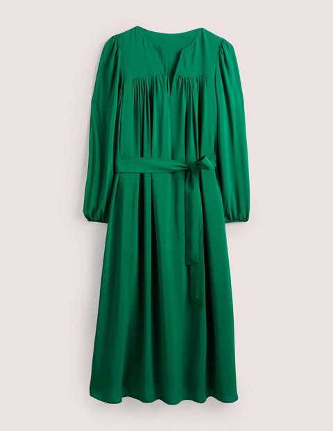 Midikleid mit geraffter Passe Damen Boden