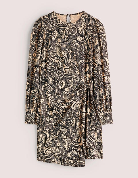 Wrap Skirt Mini Dress Cornstalk Paisley Dot Boden UK