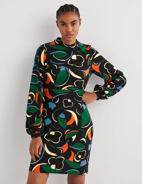 Blouson Jersey Mini Dress - Multi, Abstract Whirl | Boden EU