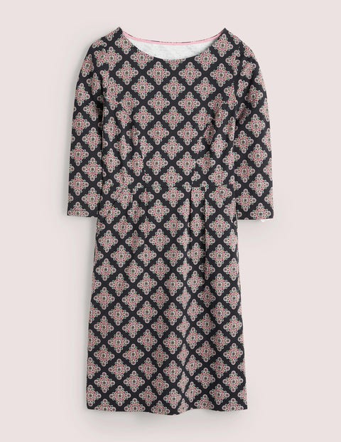 Boden Penny Jersey Dress Multi, Daisy Illusion Tile Women