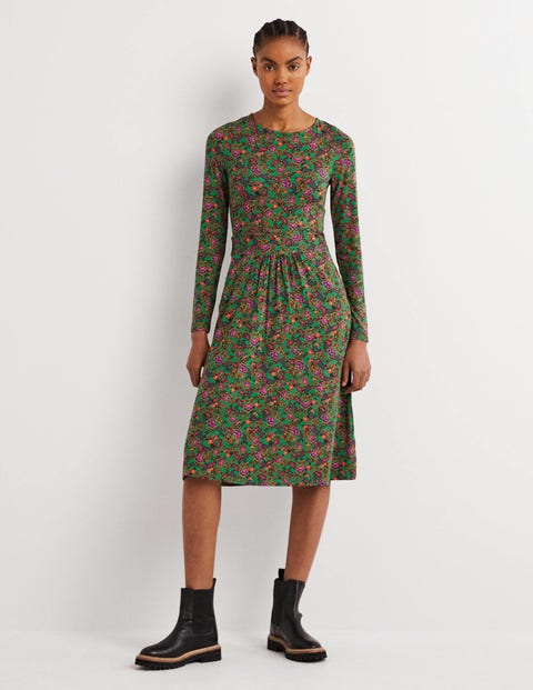 Entièrement neuf sans étiquette Boden Robe Noir Taille 12 Turquoise Vert crème 