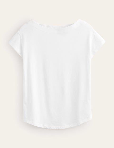 Supersoft Boat Neck T-Shirt White Women Boden