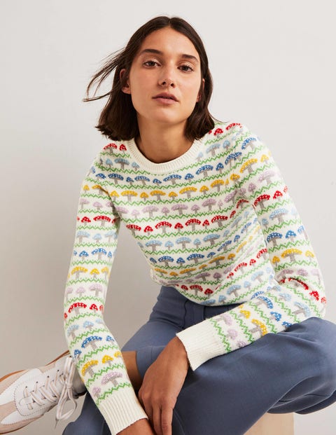 Fair Isle Jumper - Ivory, Mushroom Fair 