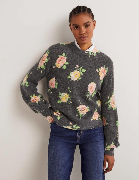 Blouson Sleeve Fluffy Jumper - Black 