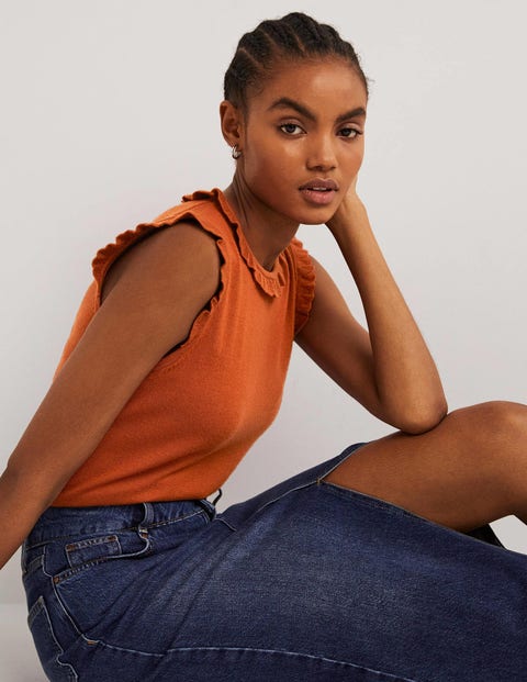 Merino Knitted Tank Top - Rust | Boden UK