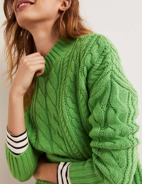 Cable Knit Sweater - Iguana Green