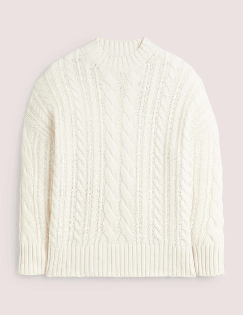 Cable Knit Jumper - Ivory | Boden UK