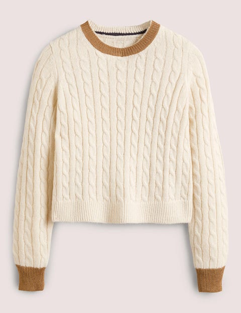 Fluffy Cable Sparkle Jumper - Rope 