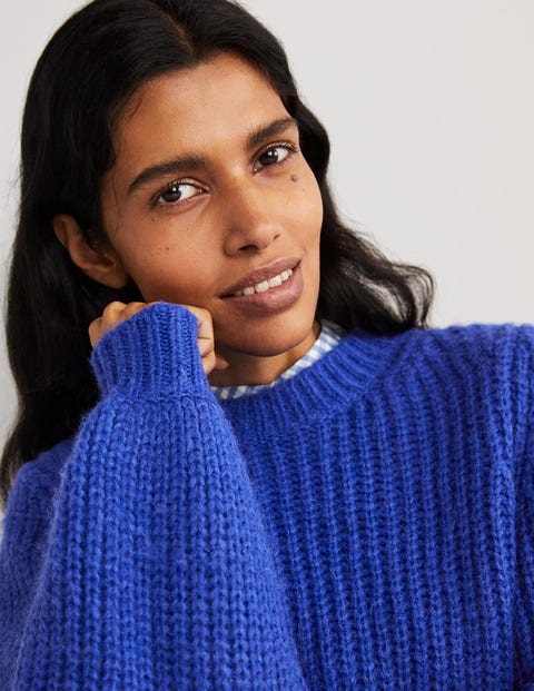 Chunky Ribbed Sweater - Cobalt Blue | Boden US
