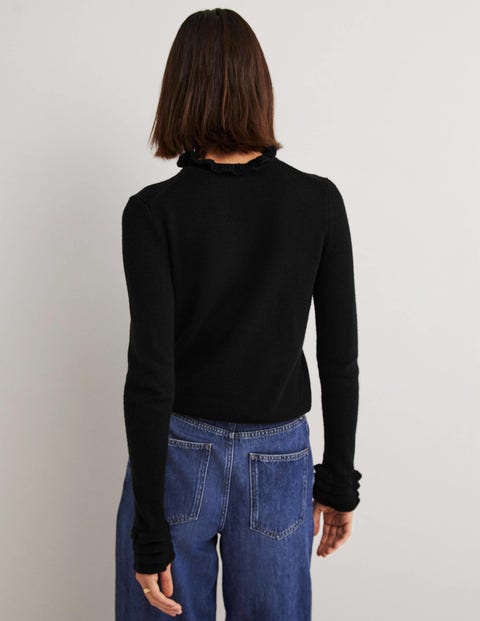 Layered Frill Sweater - Black | Boden US