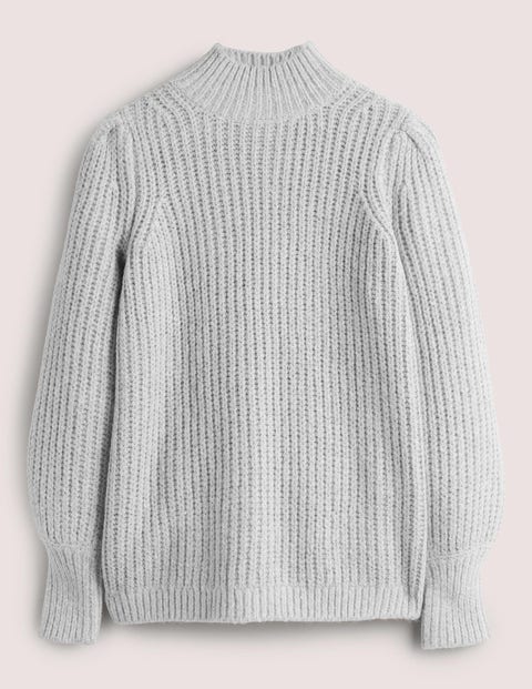 Ribbed Fluffy High Neck Jumper 