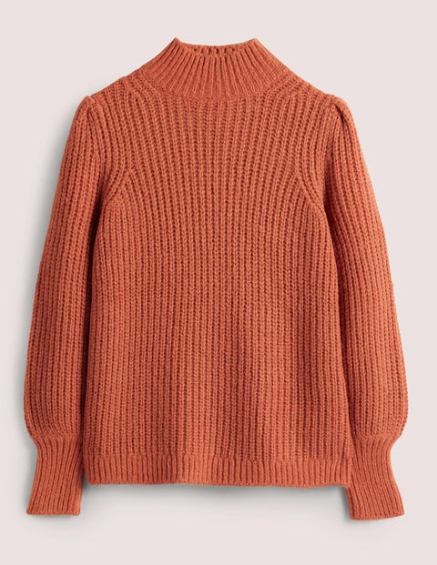 Ribbed Fluffy High Neck Jumper 
