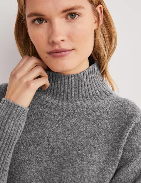 Jessica Oversized Sweater - Light Charcoal Melange | Boden US