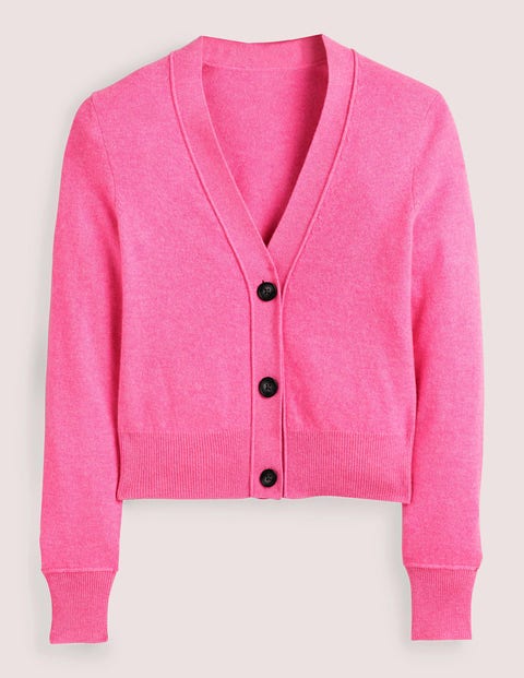 Cashmere V-neck Cardigan - Cherry 