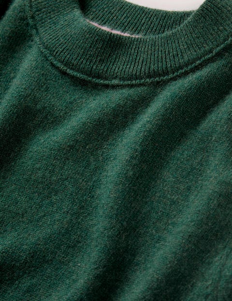 Cashmere Puff Shoulder Sweater - Hunter Green Melange | Boden US