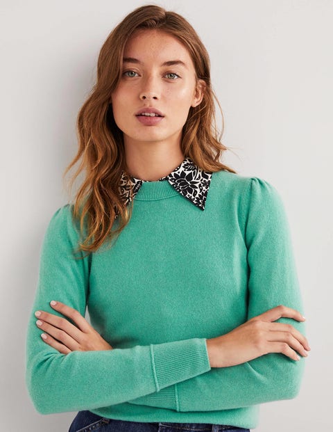 Cashmere Puff Shoulder Jumper - Indian 
