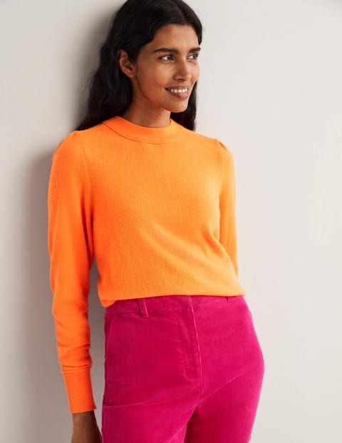 Cashmere Puff Shoulder Jumper - Neon 