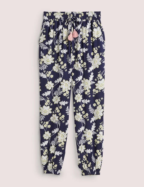 navy crinkle trousers