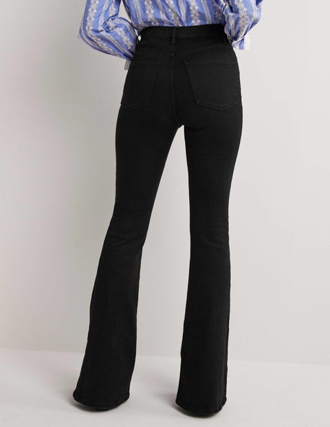 high waisted black flare jeans