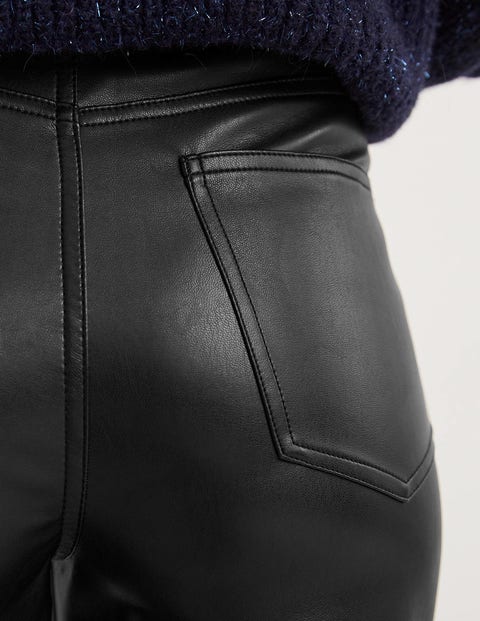 Straight Faux Leather Trouser - Black