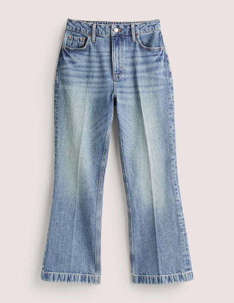 7/8-Jeans mit Schlag aus festem Denimstoff Damen Boden