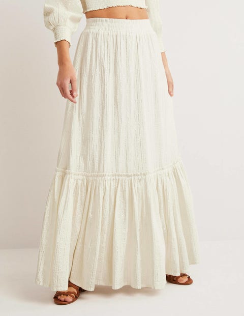 Boden Skirt - Ivory Lurex Holiday Hot Crinkle | Maxi US