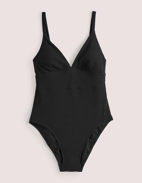 Arezzo V-neck Panel Swimsuit Black Women Boden