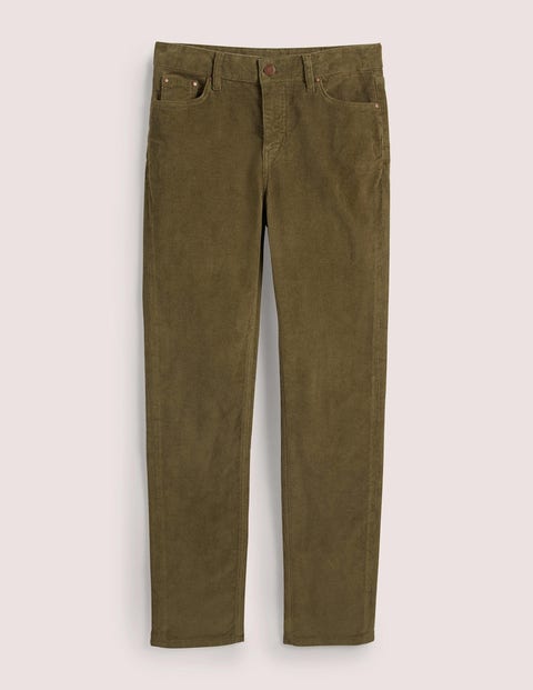 Jean slim droit en velours côtelé Femme Boden, GRN