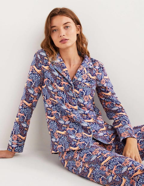 Vanessa Cosy Pyjama Set - Dusty Orange, Safari Bloom | Boden UK