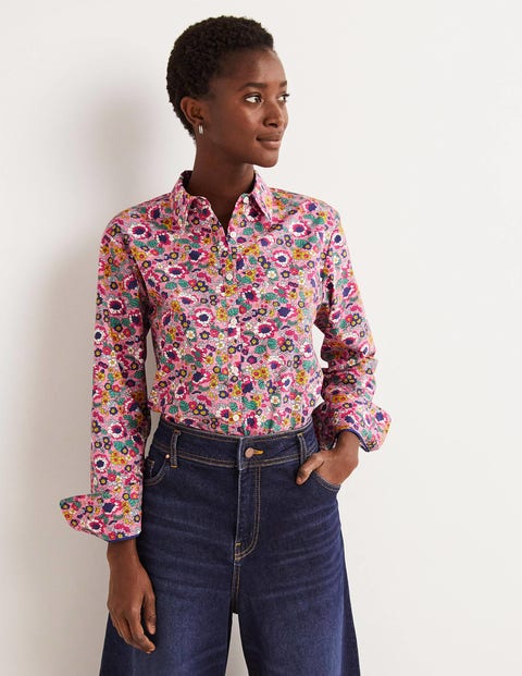 Relaxed Cotton Shirt - Formica Pink, Vintage Floral | Boden EU