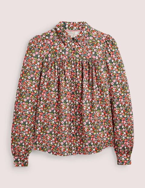 Gathered Detail Shirt - Multi, Floret Meadow | Boden UK
