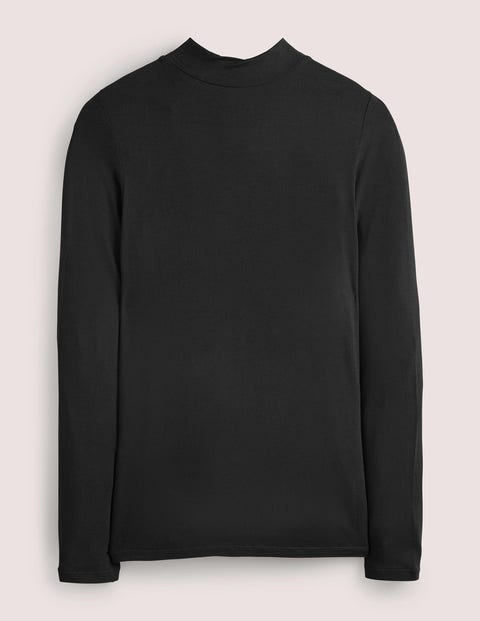 Jersey High Neck Top - Black | Boden AU